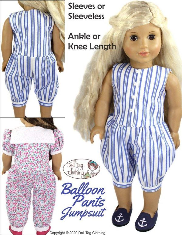 Balloon Pants Jumpsuit 18  Doll Clothes Pattern Hot on Sale - Image 2