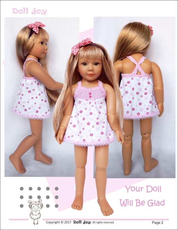 Camisole and Panties Pattern for Kidz N Cats Dolls Online Sale - Image 2