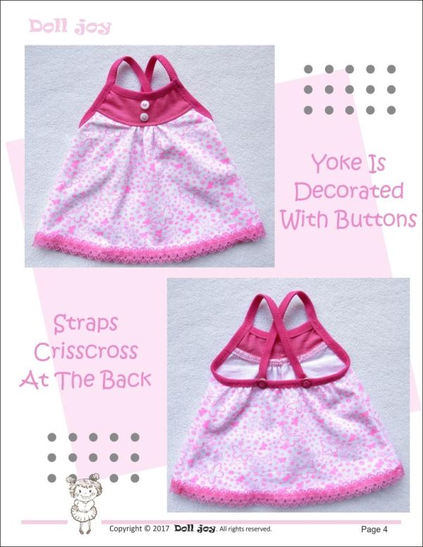 Camisole and Panties Pattern for Kidz N Cats Dolls Online Sale - Image 4
