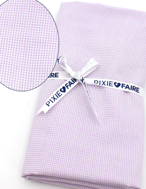 Pixie Cuts Fabric 1 Yard Pre-Cut - Pima Cotton Windowpane Lavender Online now