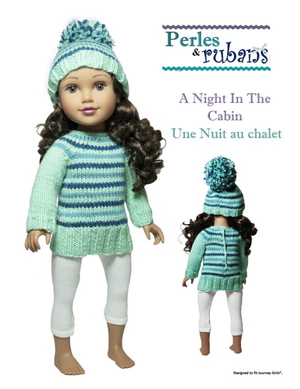 A Night in the Cabin Knitting Pattern for 18  SLIM dolls such as Journey Girls Online - Image 2