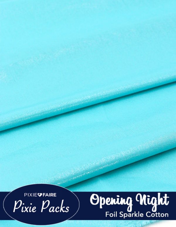 Pixie Packs Opening Night Aqua Foil Cotton Holiday Collection Fashion - Image 3