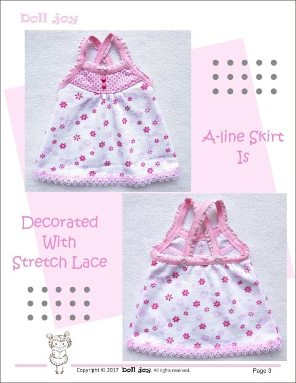 Camisole and Panties Pattern for Kidz N Cats Dolls Online Sale - Image 3
