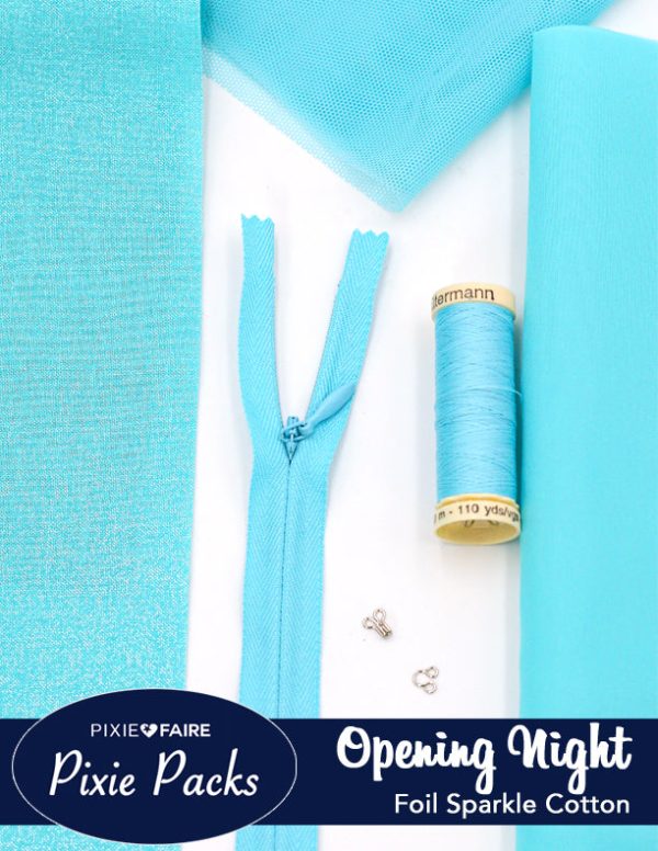 Pixie Packs Opening Night Aqua Foil Cotton Holiday Collection Fashion - Image 2