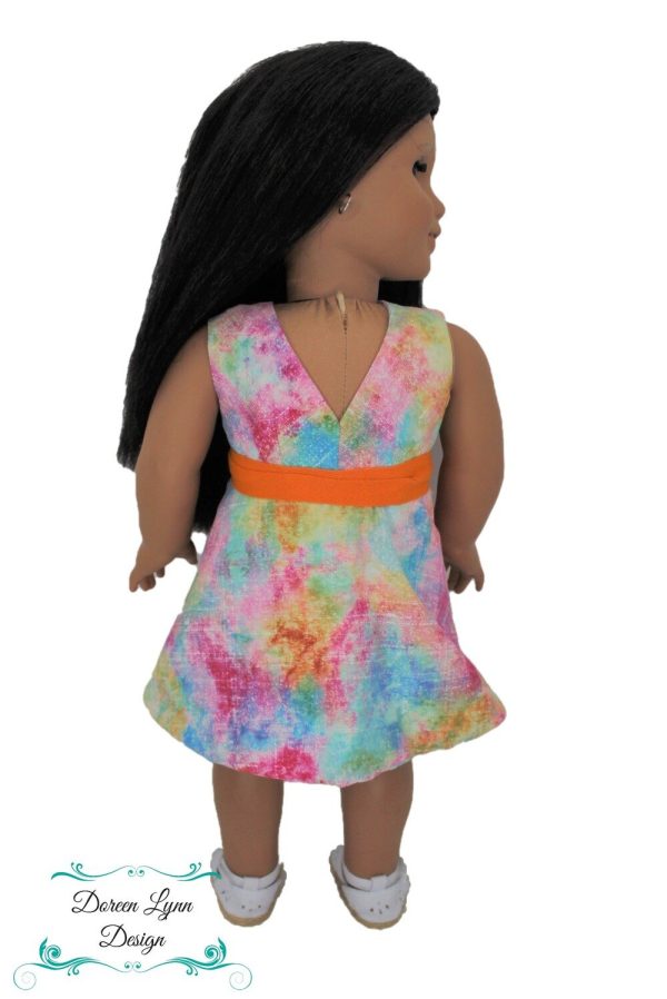 Morning Glory Reversible Dress 18  Doll Clothes Pattern For Discount - Image 3