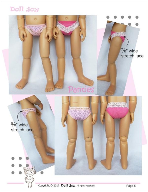 Camisole and Panties Pattern for Kidz N Cats Dolls Online Sale - Image 5