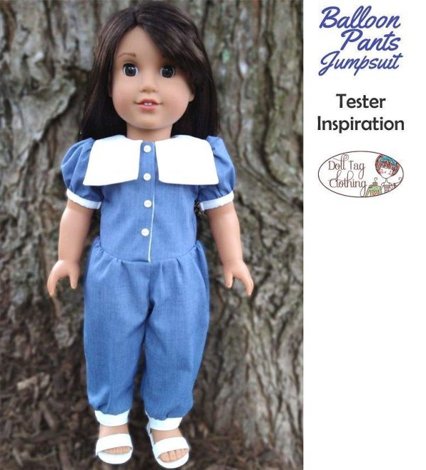 Balloon Pants Jumpsuit 18  Doll Clothes Pattern Hot on Sale - Image 4