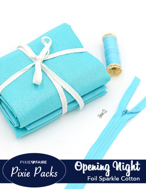 Pixie Packs Opening Night Aqua Foil Cotton Holiday Collection Fashion